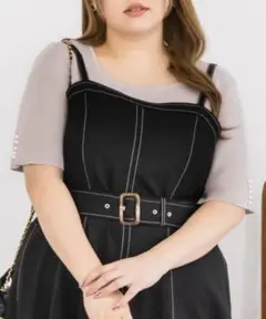 CLETTE スクエアネック袖パールリブニット 3Lタグ付き