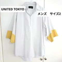 UNITED TOKYO ハーフジップ シャツ サイズ2 切替デザイン 日本製のサムネイル