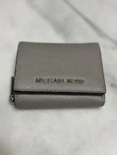 マイケルコース　財布　三つ折り　グレー　ジップウォレット　スモール