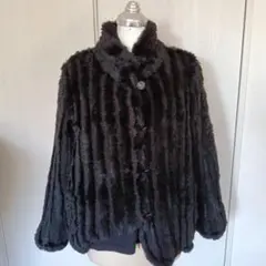 EMILYAN☆ファーコート☆エミリアン☆黒☆モダンガール☆モガ☆上品
