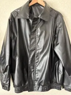 ブラック合成皮革ジャケット Lサイズ