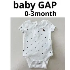 【美品】babyGAP ハート柄 ロンパース 50cm くま 襟付き フリル