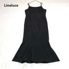 【Lineluce しまむら】キャミワンピース　スリット　体型カバー　黒　L
