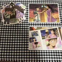 名探偵コナン　セガラッキーくじ　ブロマイド　ステッカー　工藤新一　毛利蘭