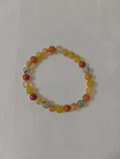 白蝶パールとオレンジビーズのブレスレット - メルカリ