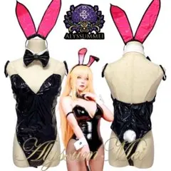 セクシーエナメルバニーガールコスプレ衣装レオタードボンデージステージハロウイン