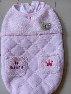 犬服 ピンク クマ刺繍付き