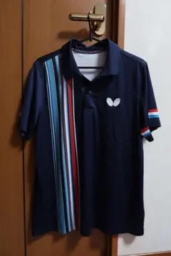 Butterfly 卓球ウェア ネイビー ストライプ　Lサイズ