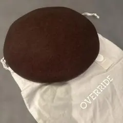 OVERRIDE ダークブラウン ベレー帽 58cm 新品未使用タグ付き