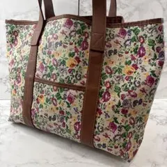 KENZO ケンゾー 花柄ボタニカル 本革 レザー トートバッグ 茶(ブラウン)のサムネイル