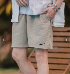 NIKE SWIM EDIFICE 別注 スウッシュ プリント ベージュ