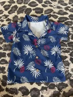 ネイビー 葉柄 トップス 90サイズ