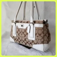 コーチ COACH シグネチャーキャンバス トートバッグ ターンロック 肩がけ