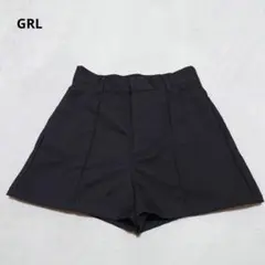 E2−3686　ショートパンツ　ハイウエスト　シンプル　着回し　M【グレイル】