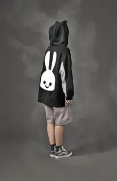CUNE キューン 2020ss 耳付きフードビッグうさぎロゴスウェットパーカー
