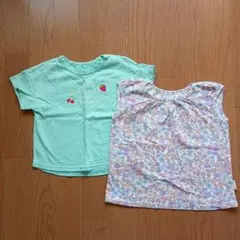 GU ミントグリーン 刺繍Tシャツ セット 80