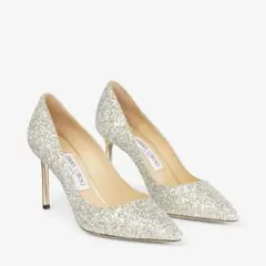 ほぼ未使用！美品JIMMY CHOO グリッター パンプス シルバーのサムネイル
