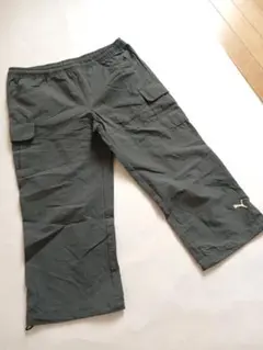 Puma スポーツパンツ カーゴパンツ七分丈 カーキグレーM