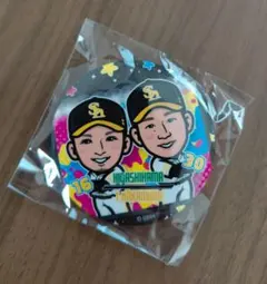 ソフトバンクホークス　缶バッジ　東浜巨・中村稔弥