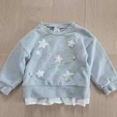 Pupil House キッズ トレーナー 星柄 裾フリル