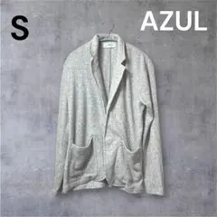 AZUL グレー S ニット カーディガン 冷房対策 テーラードジャケット 春秋のサムネイル