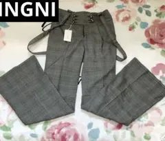 イング☆INGNI☆レースUP サスペンダー付☆ワイドパンツ☆☆Mサイズ☆