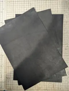 ヌメ革　タンニン鞣し　A4　ブラック　3枚セット