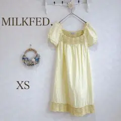 MILKFED. 　ワンピース 花柄　クロシェ編み　イエロー XSのサムネイル