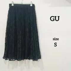 GU ジーユー 総レース プリーツ ミモレ丈 スカート S