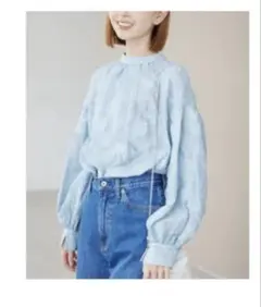 SLOBE IENA　2wayカットジャガードブラウス