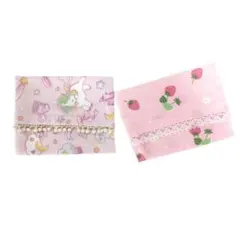 ポケットティッシュケース 2個セット ユニコーン柄・いちご柄