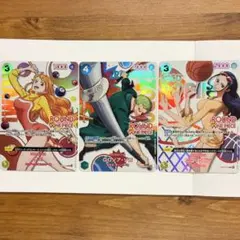 ROUND1 ラウワン ワンピース プロモーションカード ゾロ　ナミ　ロビン