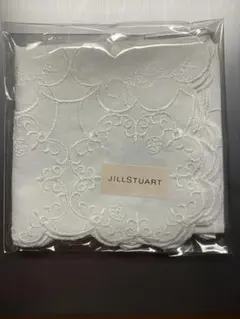 【新品・未開封】JILLSTUART 刺繍入りハンカチ 白