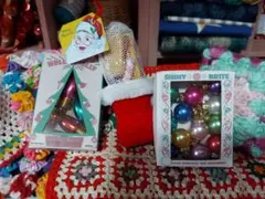 ドールハウス ミニチュア クリスマス オーナメント 箱 お菓子ブーツ セットのサムネイル