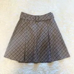 【BURBERRYBLUELABEL】チェックフレアスカート　ベルト付き 38
