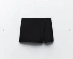ZARA ザラ　アシンメトリー　スコート　XS ブラック