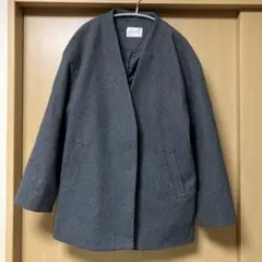 Honeys ノーカラーコート　グレー　Lサイズ