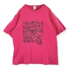 a2471【プリントスター】グラフィック半袖Tシャツ 綿100% ピンク L