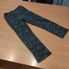 ネイティブ柄の黒系パンツ(裏起毛) 130サイズ