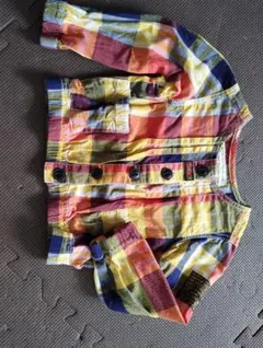 カラフル チェック柄 カーディガン