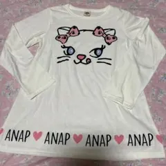 ANAP kids キッズ　女児　長袖Tシャツ ねこ　L 130センチのサムネイル