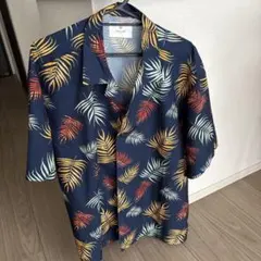 Sonny Label アロハシャツ 半袖 ネイビー リーフ柄のサムネイル