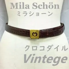 ヴィンテージ★Mila Schonミラショーン ベルト 本 クロコダイルのサムネイル