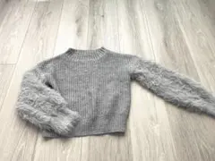 グローバルワーク ニット ファー 100cm 110cm グレー キッズ