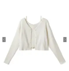 GRL ショート丈カーディガンXキャミソールニットアンサンブル[dr404]