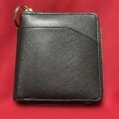ブラック二つ折り財布 合成皮革