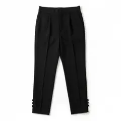 Fit more 裾リボン テーパードパンツ ブラック M