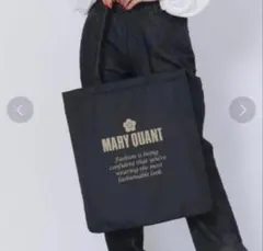 MARY QUANT マリークワントゴールドロゴトートバッグ　ブラック