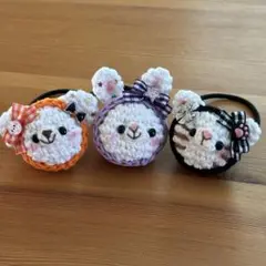 あみぐるみヘアゴム♡ハロウィンずきんのうさくまねこちゃん♡