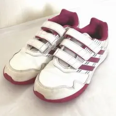 adidas 22.5cm ベルクロスニーカー ホワイト/レッド ジュニア